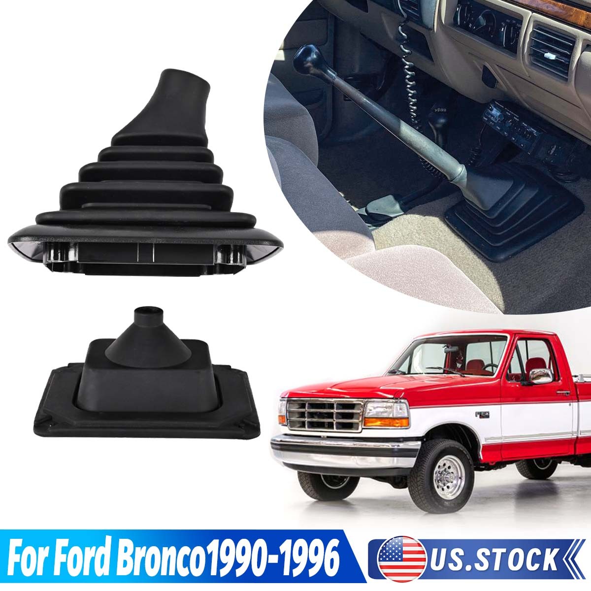 Munual Trans Shift Boot Cover for Ford Bronco F-150 F-250 F-350 90-97 F5TZ7277BA