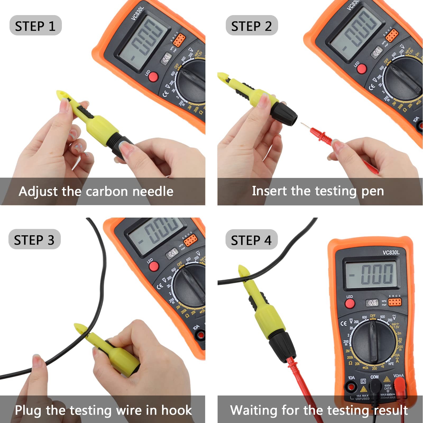 Wire Piercing Probe, Insulation Piercing Clip Tool for Multimeter Voltage Vol...