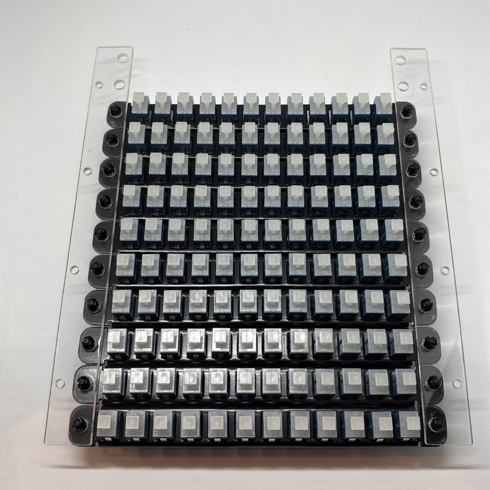 100-Port LC Duplex Fiber Optic Adapter Patch Panel Rack Mount Blue SM/MM