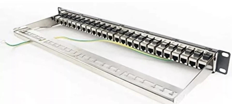 Detroit Packing 24 Port CAT6A RJ45 Through Coupler Patch Panel Back Bar Keystone