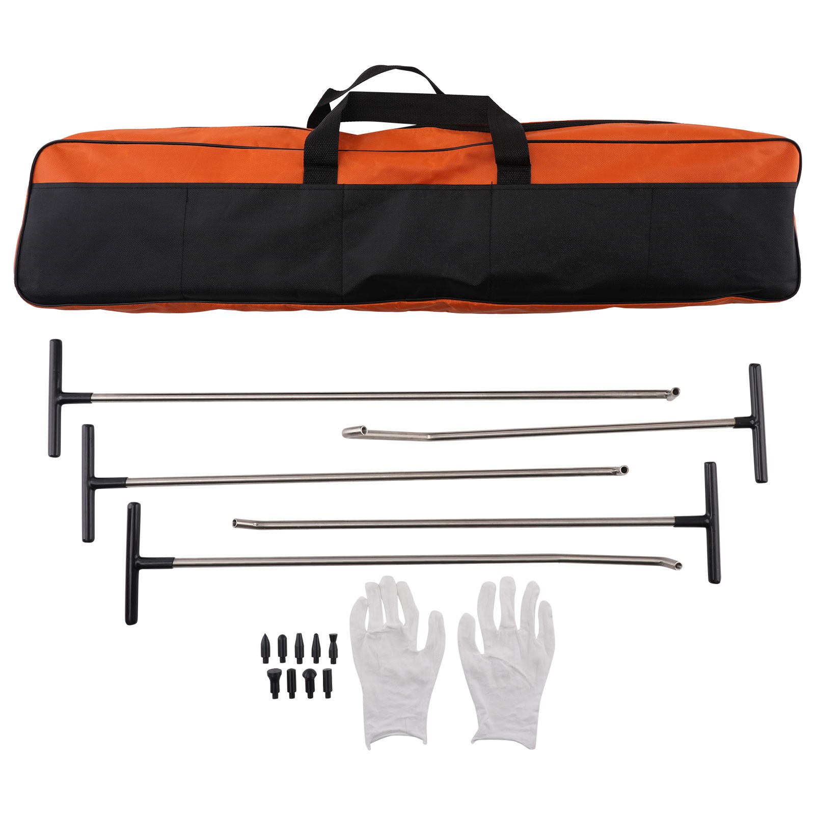 16 Pcs Paintless Dent Removal Tool Kit Stainless Steel Rods R1-R5 Repair