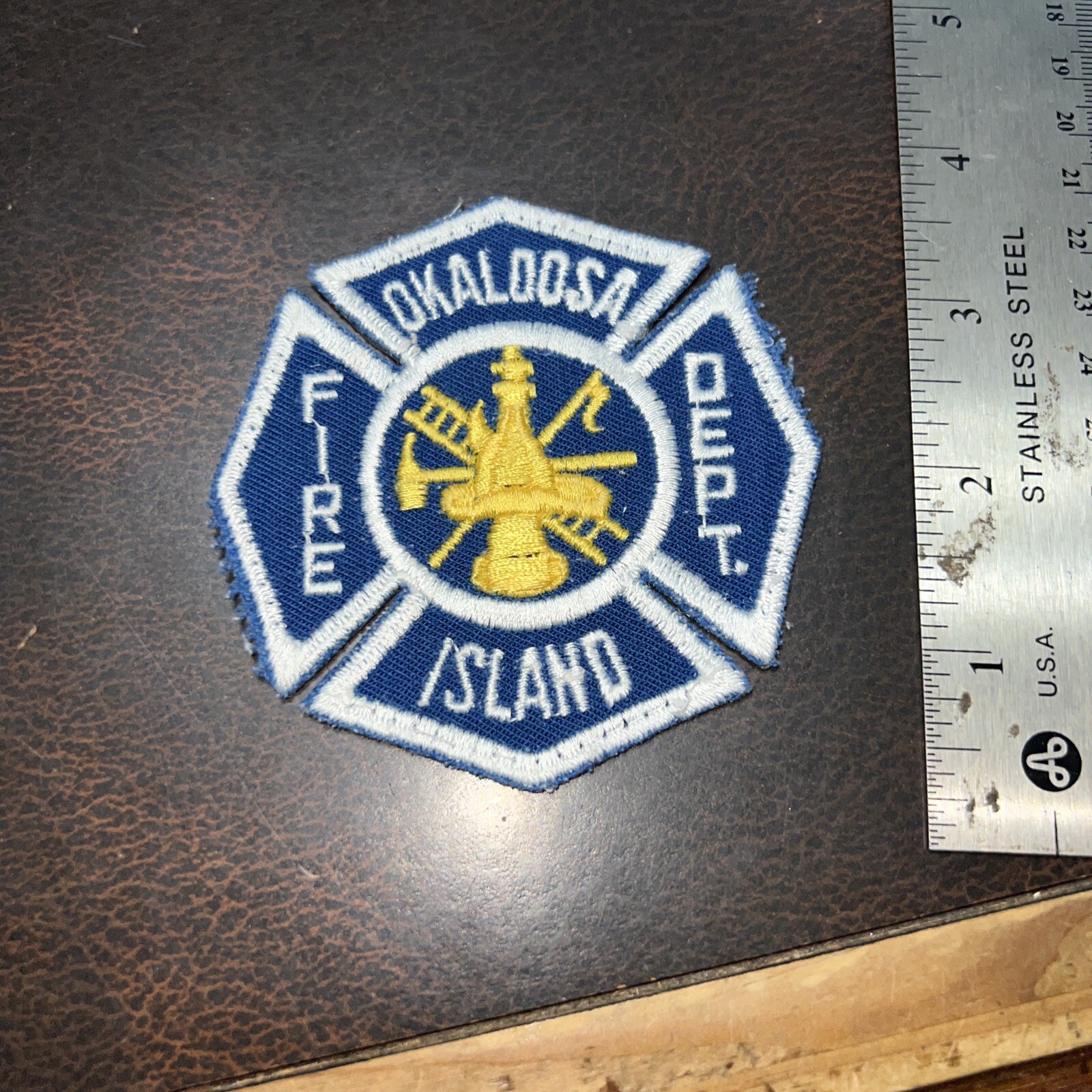 Vntg Obsolete Florida Fire Department Patch Okaloosa