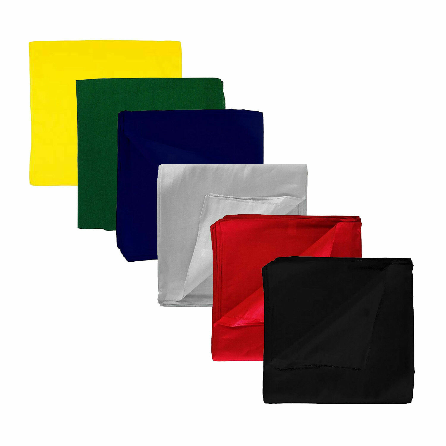 Pack of 3 X-Large Cotton Non Fading Solid Colors Bandanas 27 x 27 In - Party and
