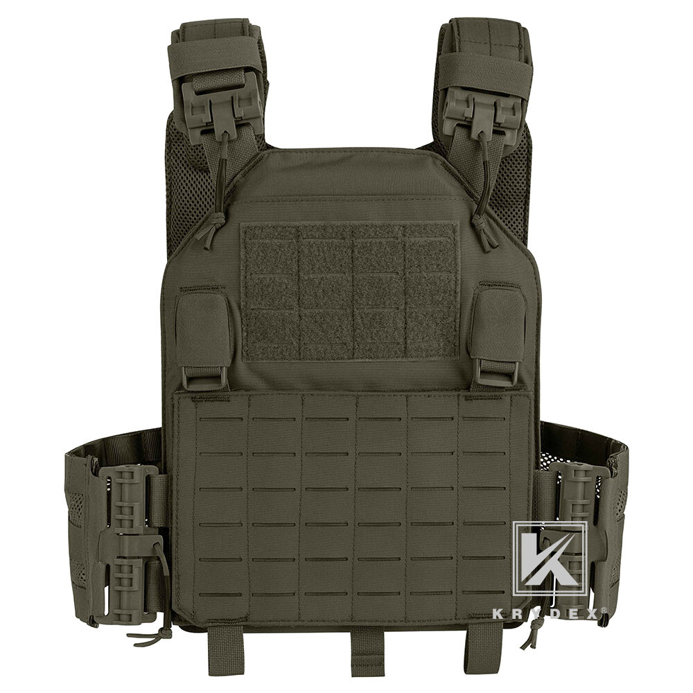 KRYDEX Tactical Plate Carrier Quick Release MOLLE Panel with Clip Ranger Green