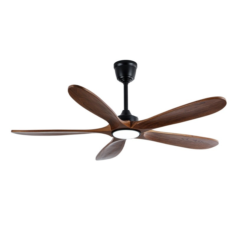52" Modern Solid Wood Ceiling Fan w/Light 3CCT Noiseless Reversible APP/Remote