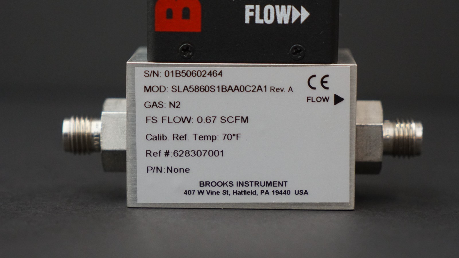 Brooks Instrument SLA5860S1BAA0C2A1 Mass Flow Controller, N2, 0.67 SCFM FS FLOW