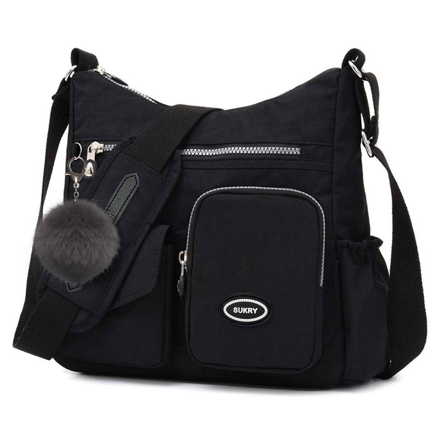 SUKRY Nylon Crossbody Bag for Women with Anti theft RFID Pocket, Waterproof S...