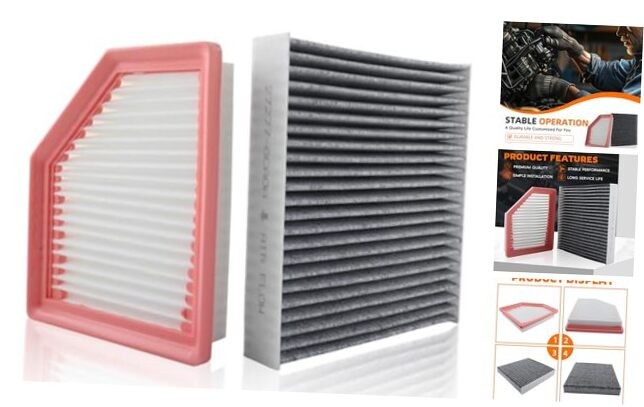 Engine Air Filter and Cabin Air Filter Replacement Compatible with Nissan