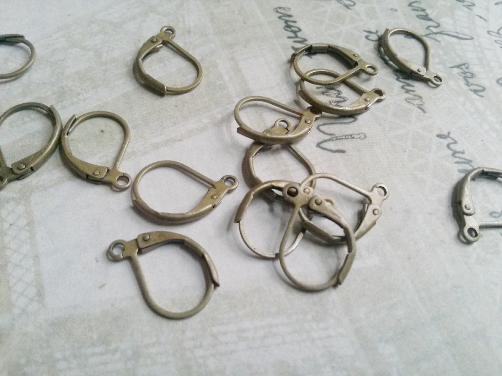12 Leverback Earwires Ear Wires Antiqued Bronze Tone Lever Earring Findings