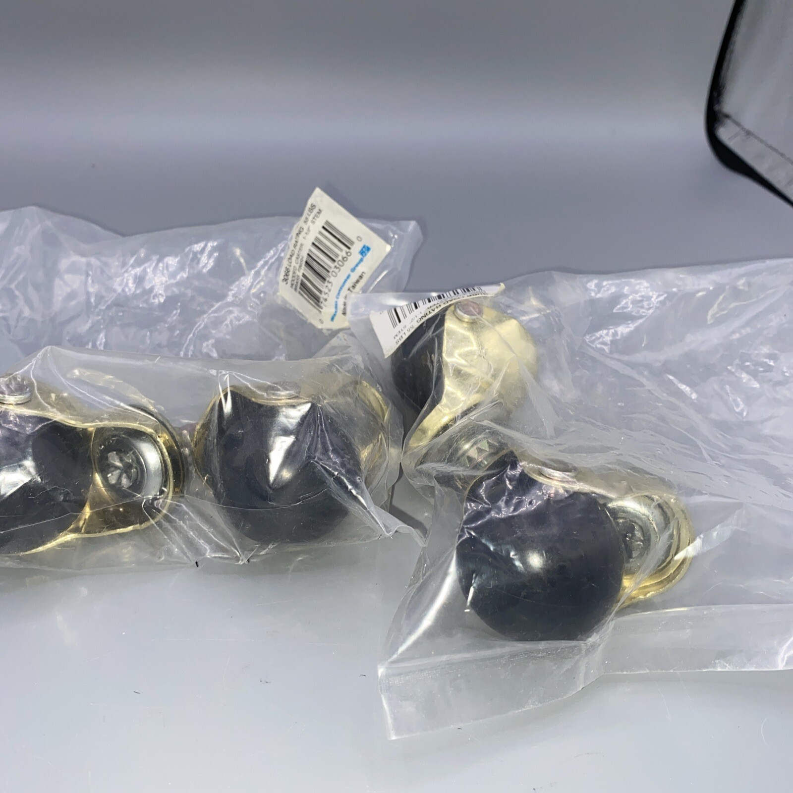 2 set 1.5" Hooded Ball Caster, with Stem, Load Rating 55 lbs, Brass Finish, New