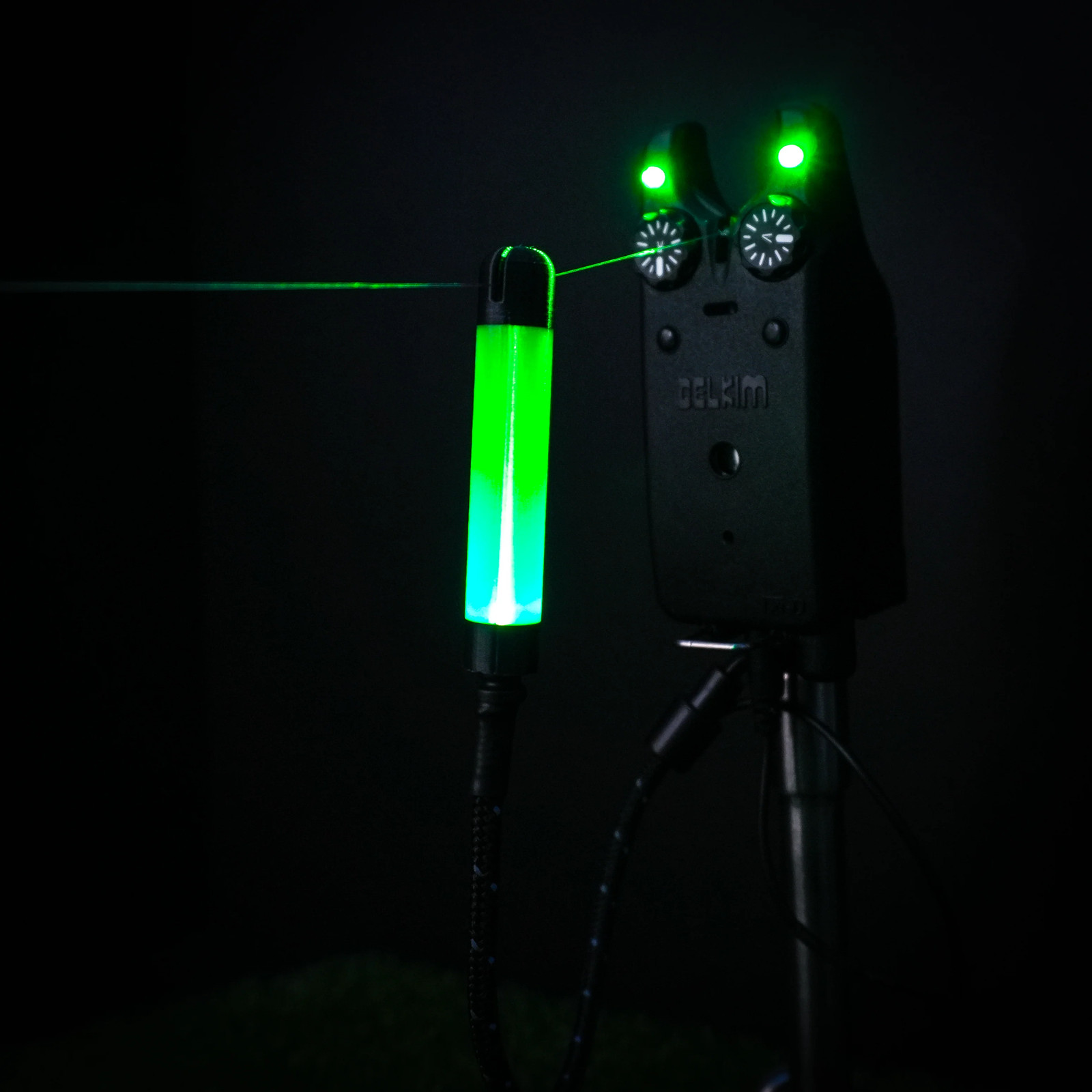Green GlowStickz LED Powered Custom Carp Fishing Bobbin