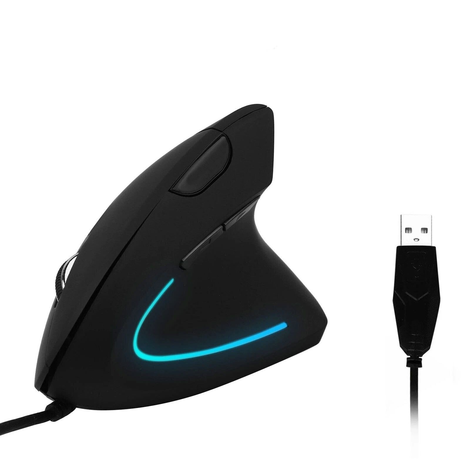 For Laptop PC Ergonomic Optical Vertical Mouse Mice USB Wired LED Mice 2400 DPI