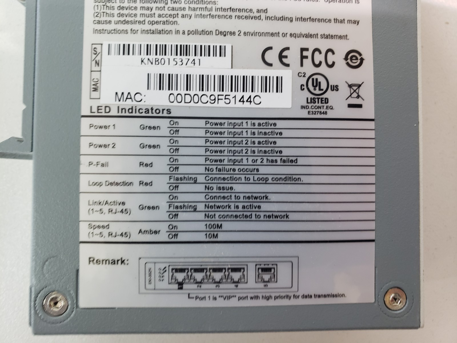 UNUSED - Advantech EKI-5525I Ethernet Switch