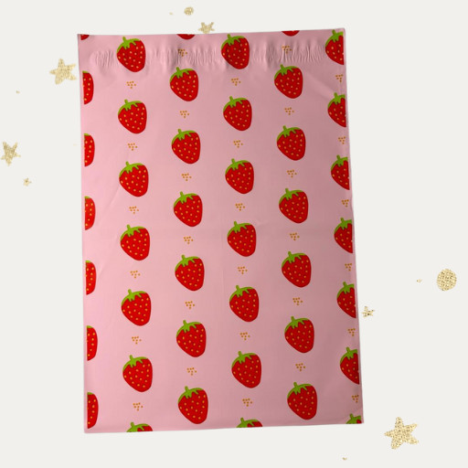 Strawberries Designer Poly Mailers Size 10x13" Pack of 20 Shipping Bags