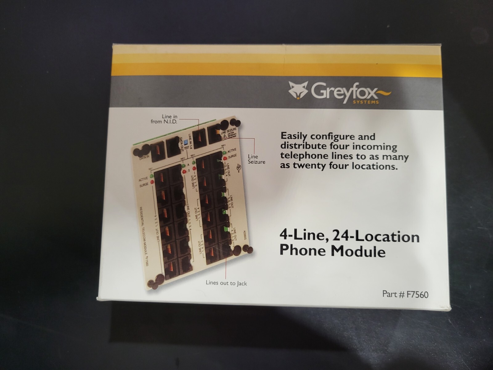 On-Q Greyfox F7560 -  4-Line, 24-Location Phone Module