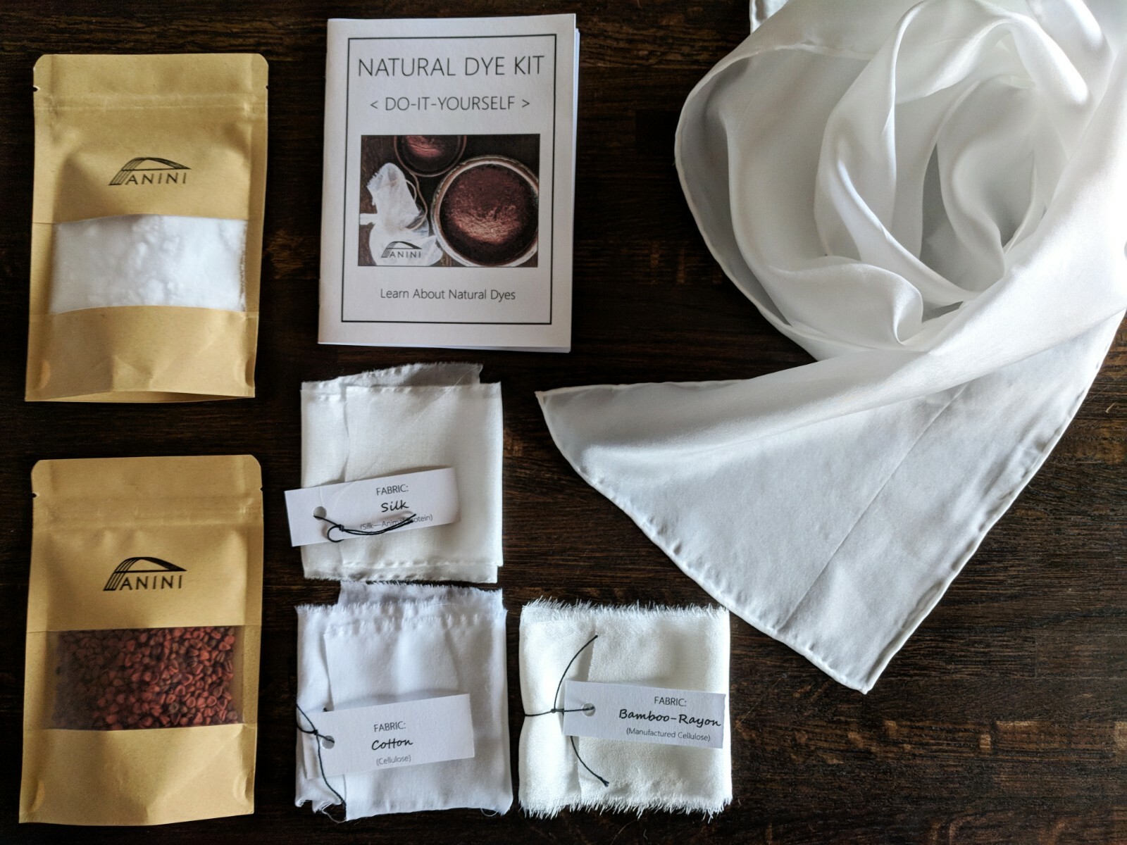 Natural-Dye-a-100%-SILK-HABOTAI-SCARF KIT - Learn Natural Dye -Free Shipping USA