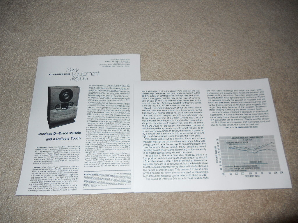 Interface D Speaker Review, 1978, Full Test, Rare Info! High-End EV!