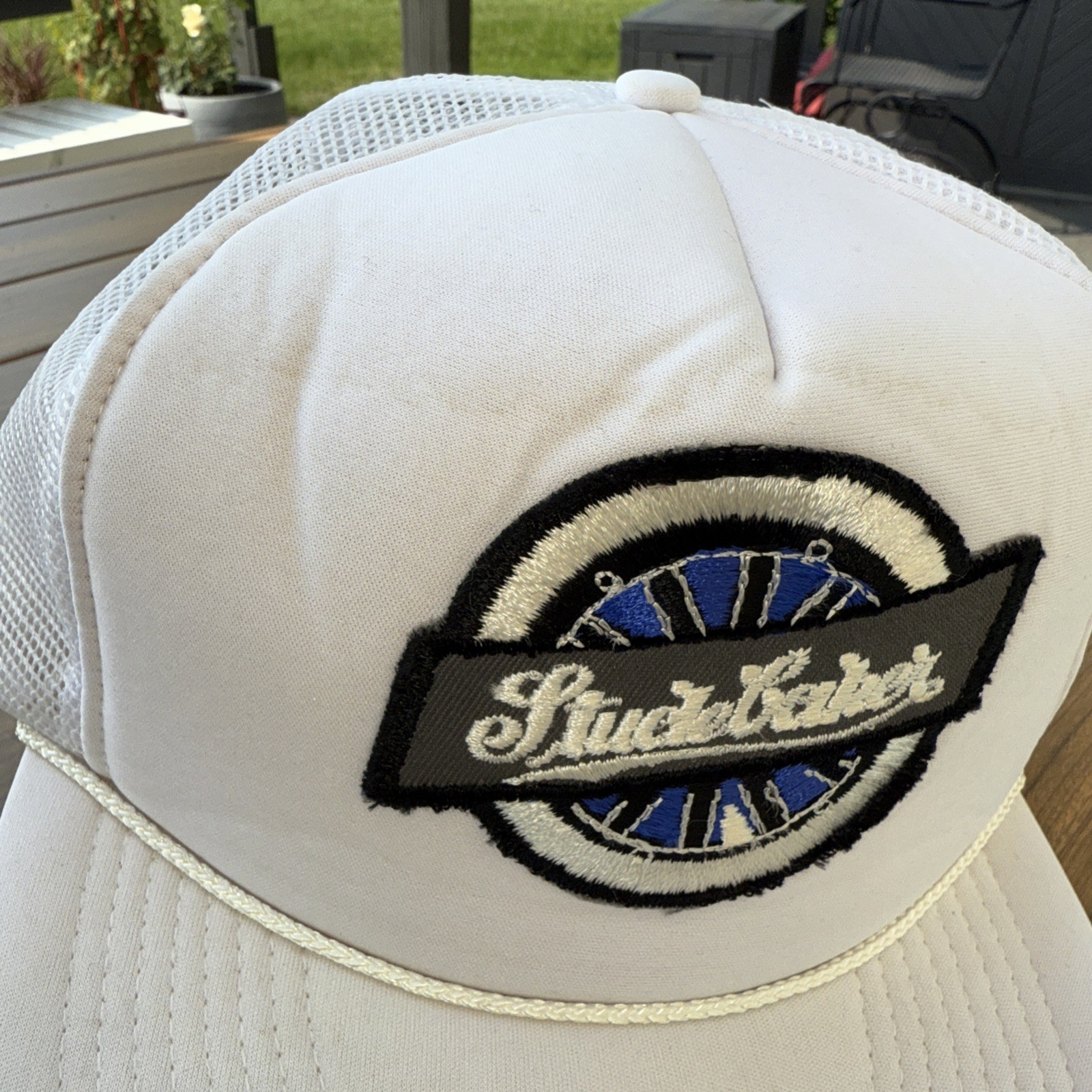 Studebaker Patch on White Foam Trucker Hat Cap Snapback EUC See Photos