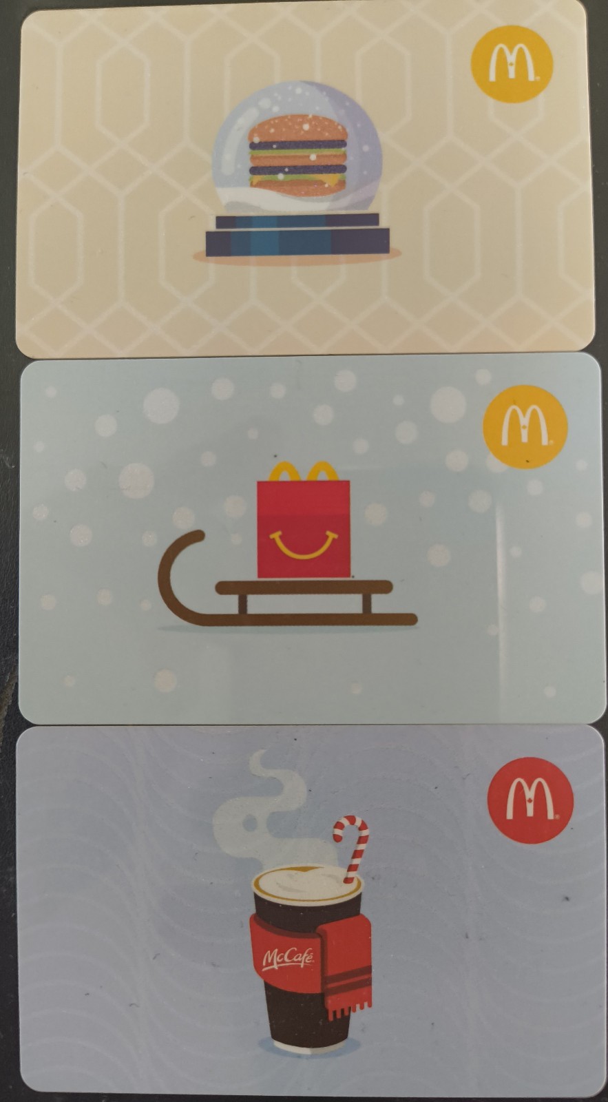 3 Canada Mcdonald's gift cards from 2017  - 3 card for Christmas