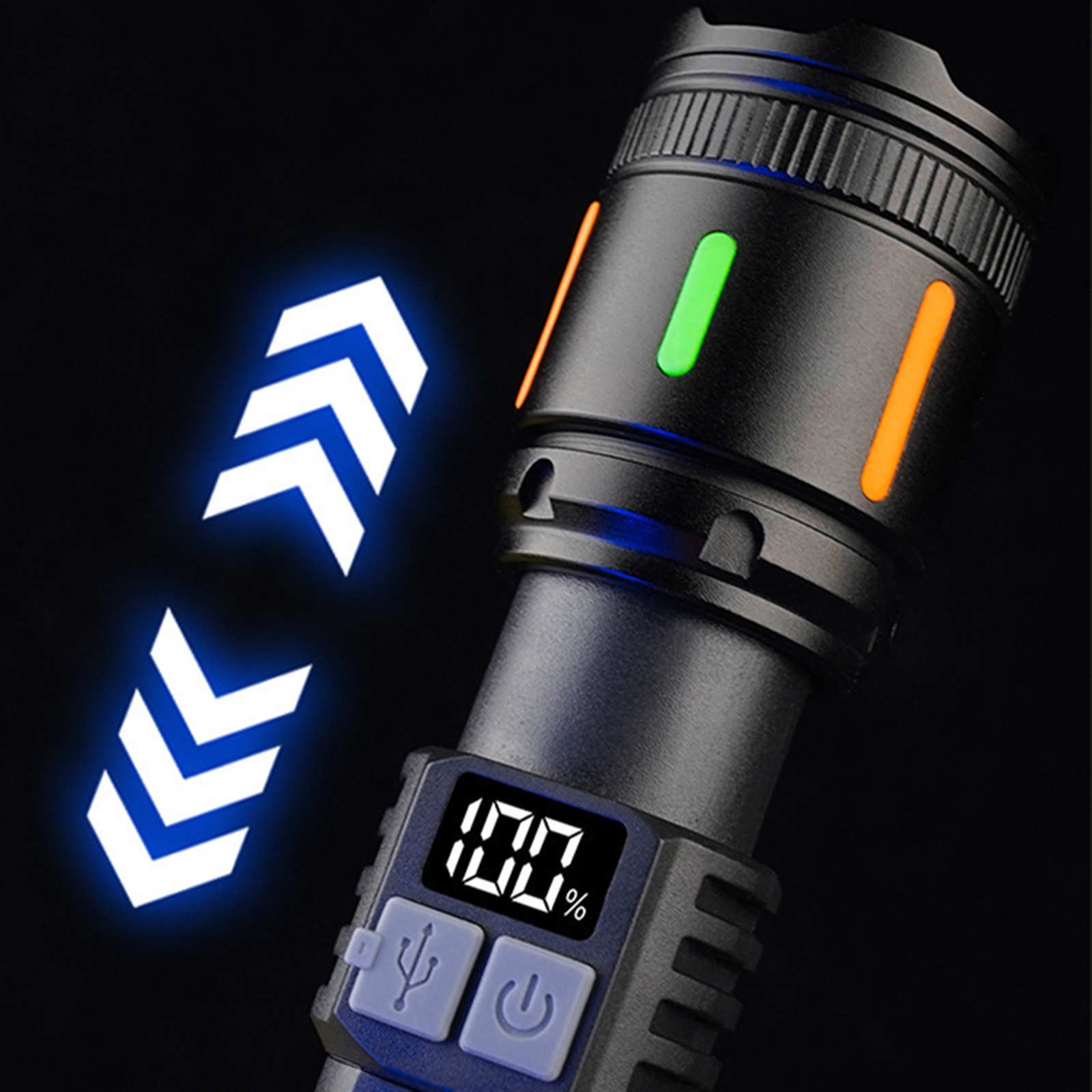 3000 Lumens Super Bright Tactical Flashlight Rechargeable 5 Modes Compact Design