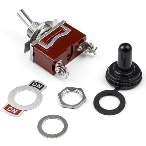 4 Pack Toggle Switch, 2 Pin 2 Position Waterproof SPST 20A 250V On/Off Toggle