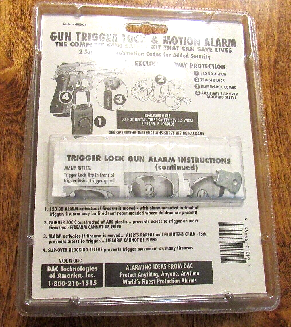 DAC GUN TRIGGER LOCK AND MOTION ALARM NEW!!!