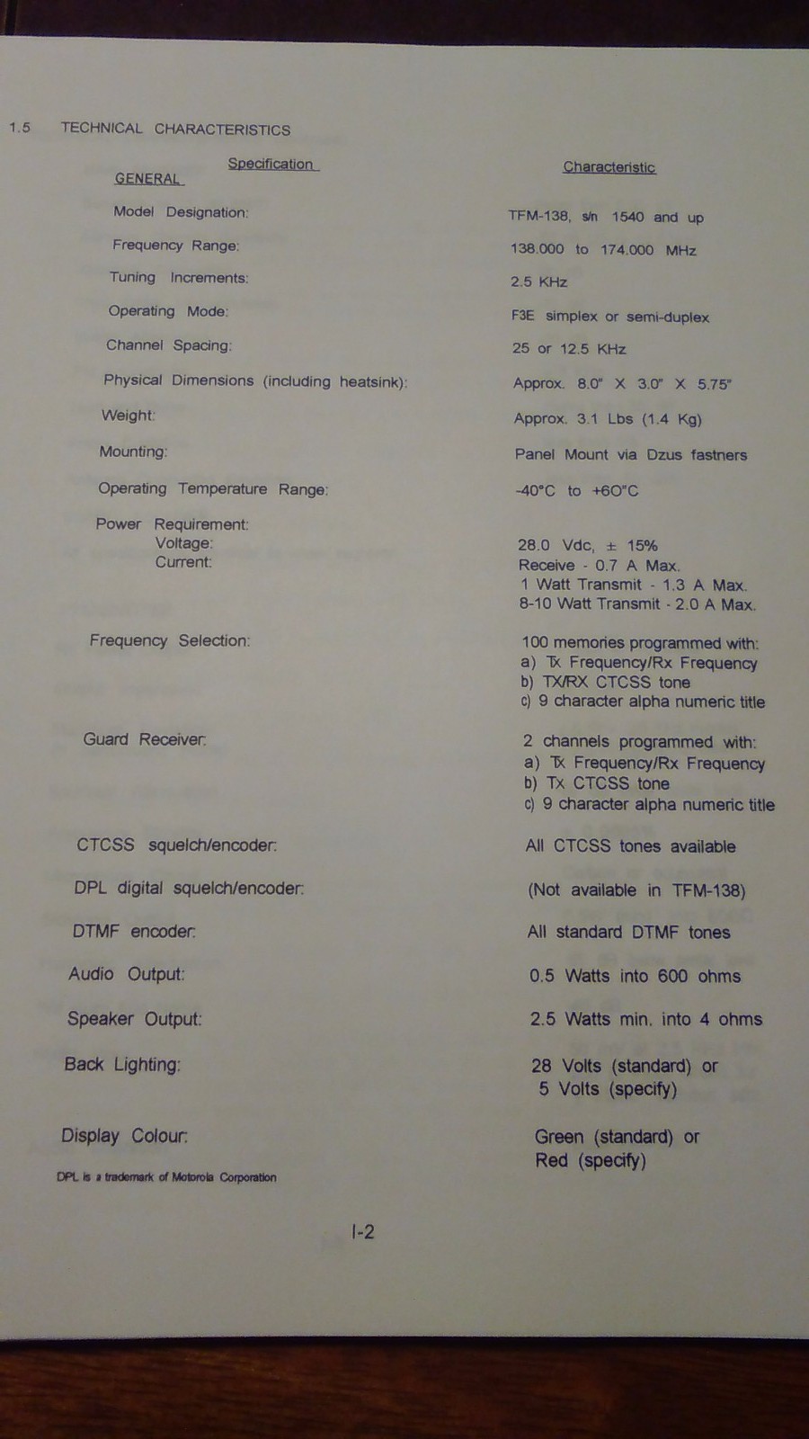 Technisonic VHF FM Model TFM-138 Install & Operator's Manual