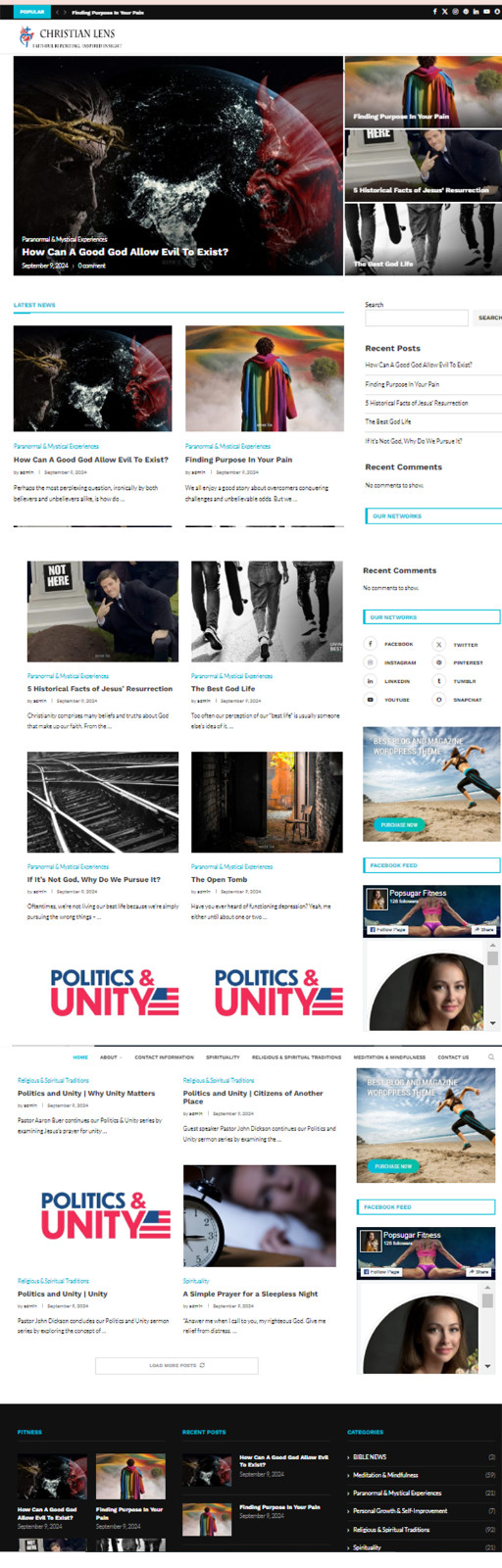 Christian News website 100% Autopilot, Shop, and Affiliate Income with Free Host