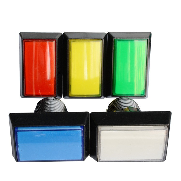 30*50mm Arcade Square Rectangle Buttons LED Push Illumilated W/ Microswitch i