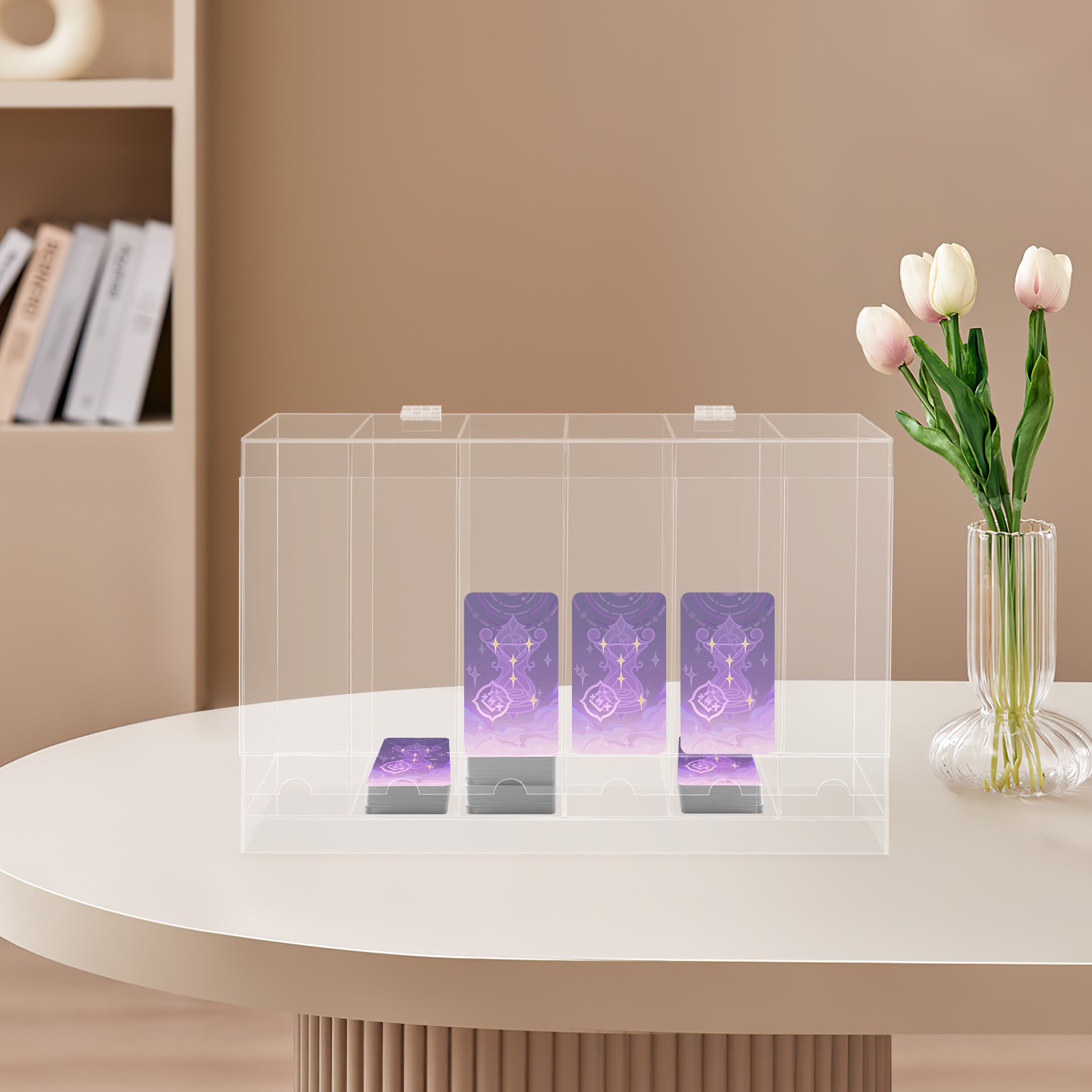 6-Slot Booster Pack Dispenser Card Pack Dispenser with Cover 6-Slot Acrylic Card