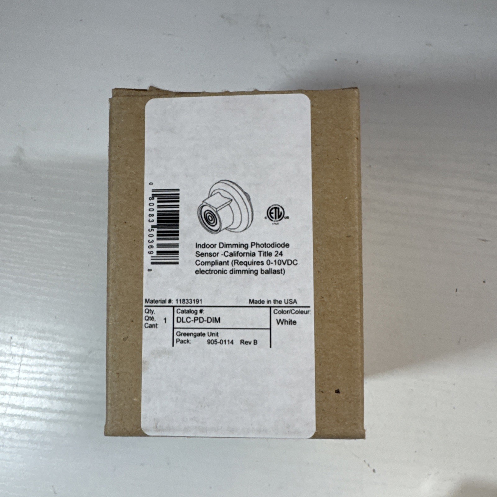 GREENGATE DLC-PD-DIM INDOOR DIMMING PHOTODIODE SENSOR, WHITE