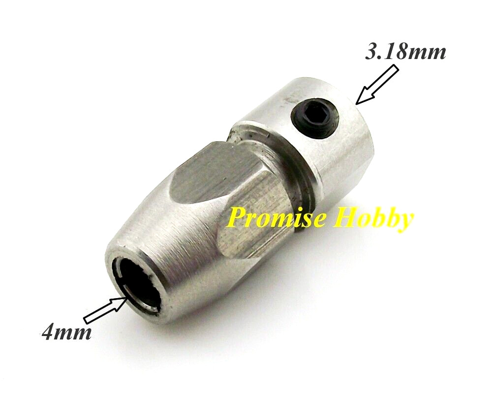 Flex Collet Coupling for 3.18mm Motor Shaft & 4mm Flexishaft RC Model Boat