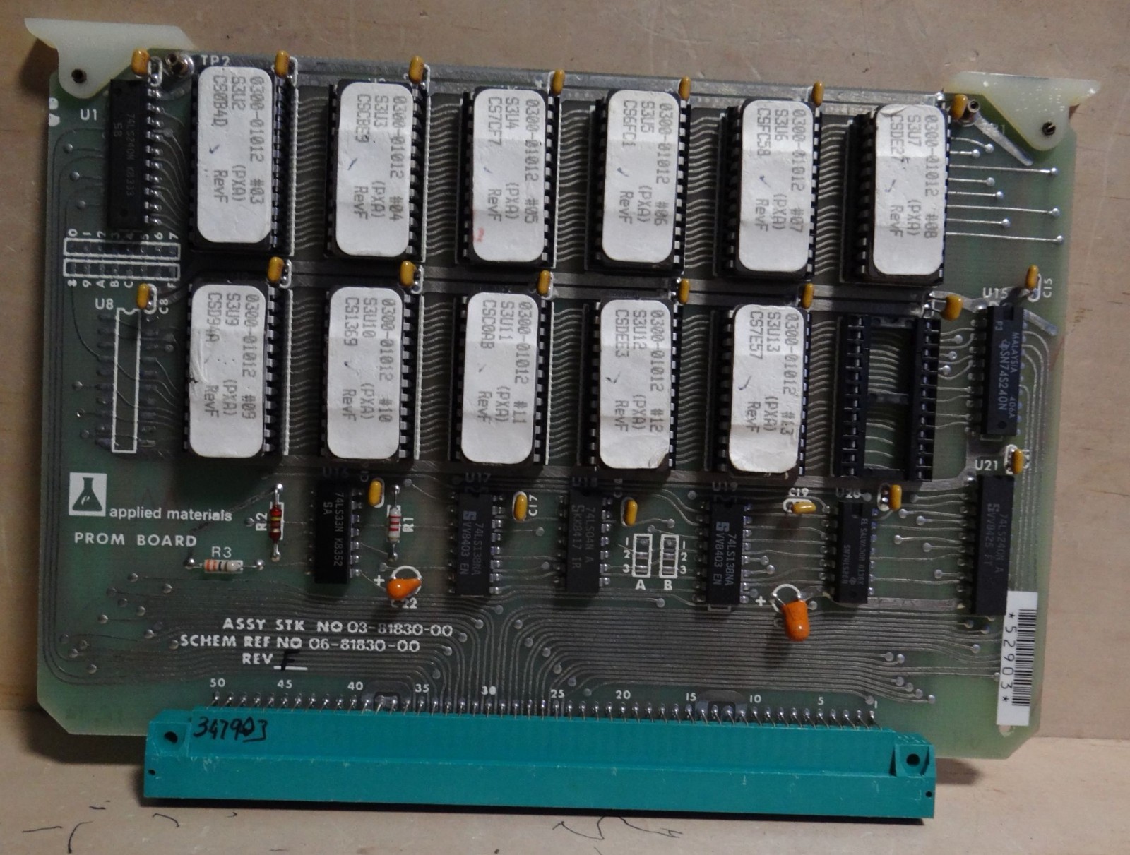 APPLIED MATERIALS PROM BOARD ASSY # 03-81830-00 SCHEM 06-81830-00 REV F