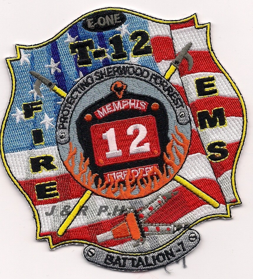 Memphis  Truck-12 / Batt.-7  "Sherwood Forrest", TN (4.25" x 4.5") fire patch