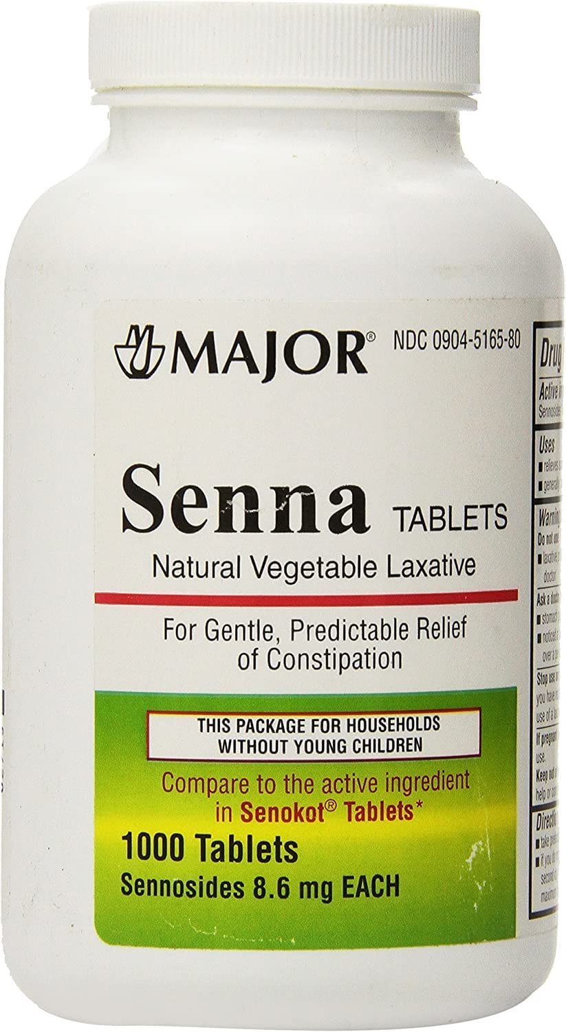 Pharmaceuticals Senna Natural Vegetable Laxative 8.6Mg Tablets, 1000 Count