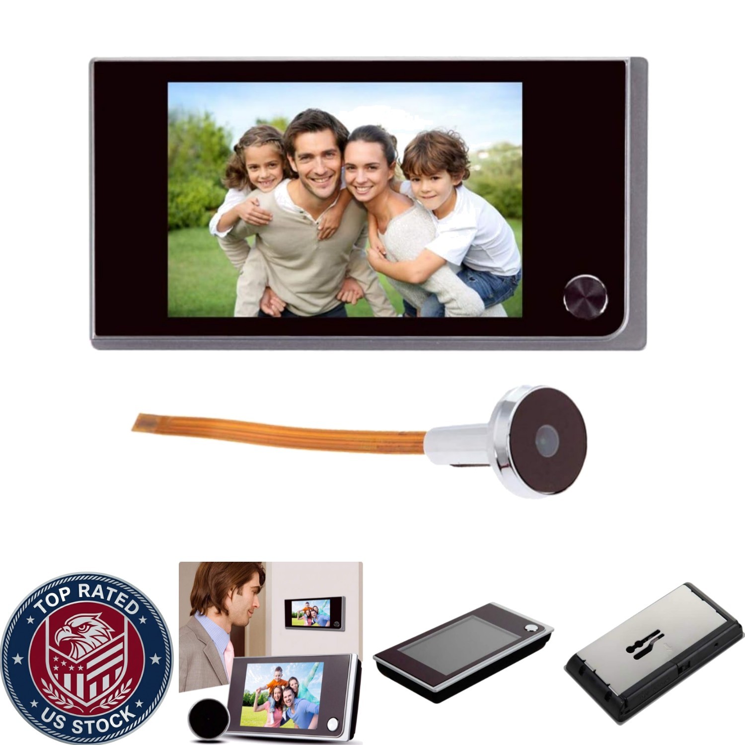 Compact 3.5'' LCD Door Viewer with Night Visibility- Perfect for Home Security