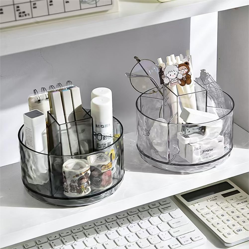 Heavy Duty Rotating Pencil Holder, Desk Organizer with Multi-Compartment Desi...