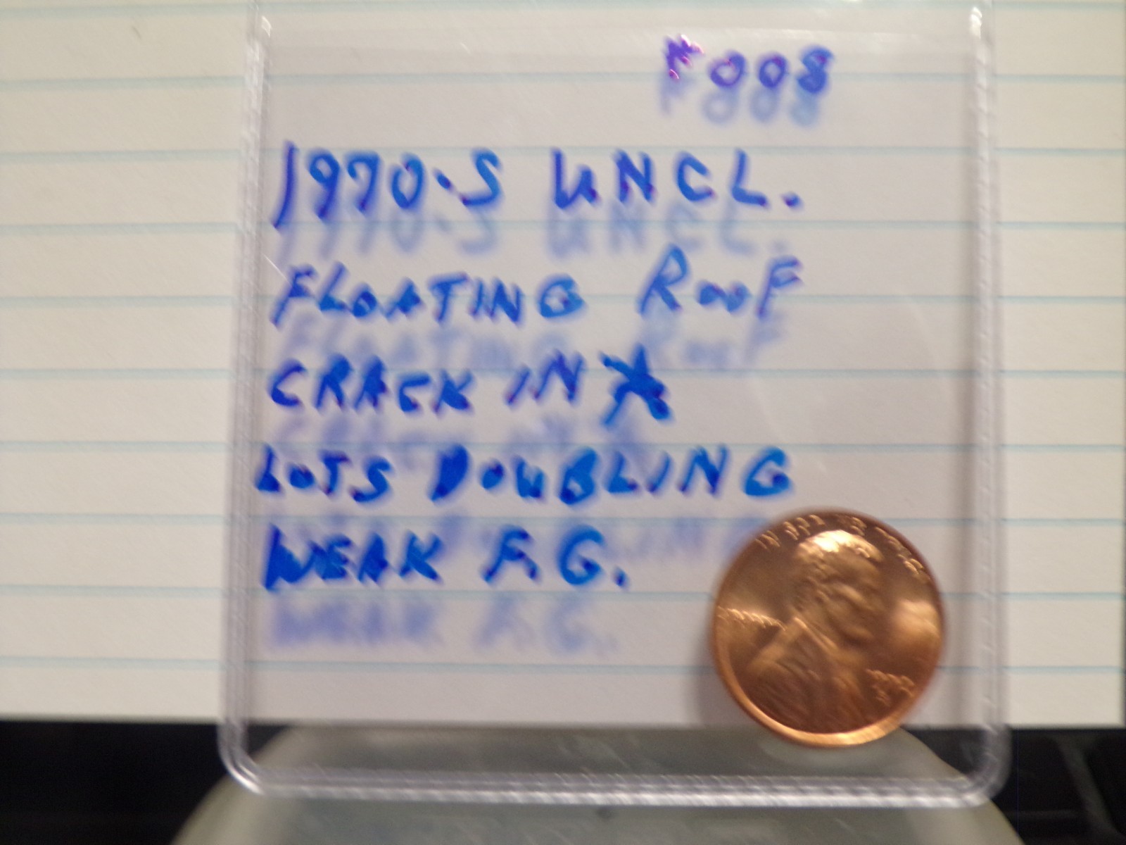 1970-S  Lincoln Uncl Penny, Crack in A, Floating Roof, FG + More Error`s #008