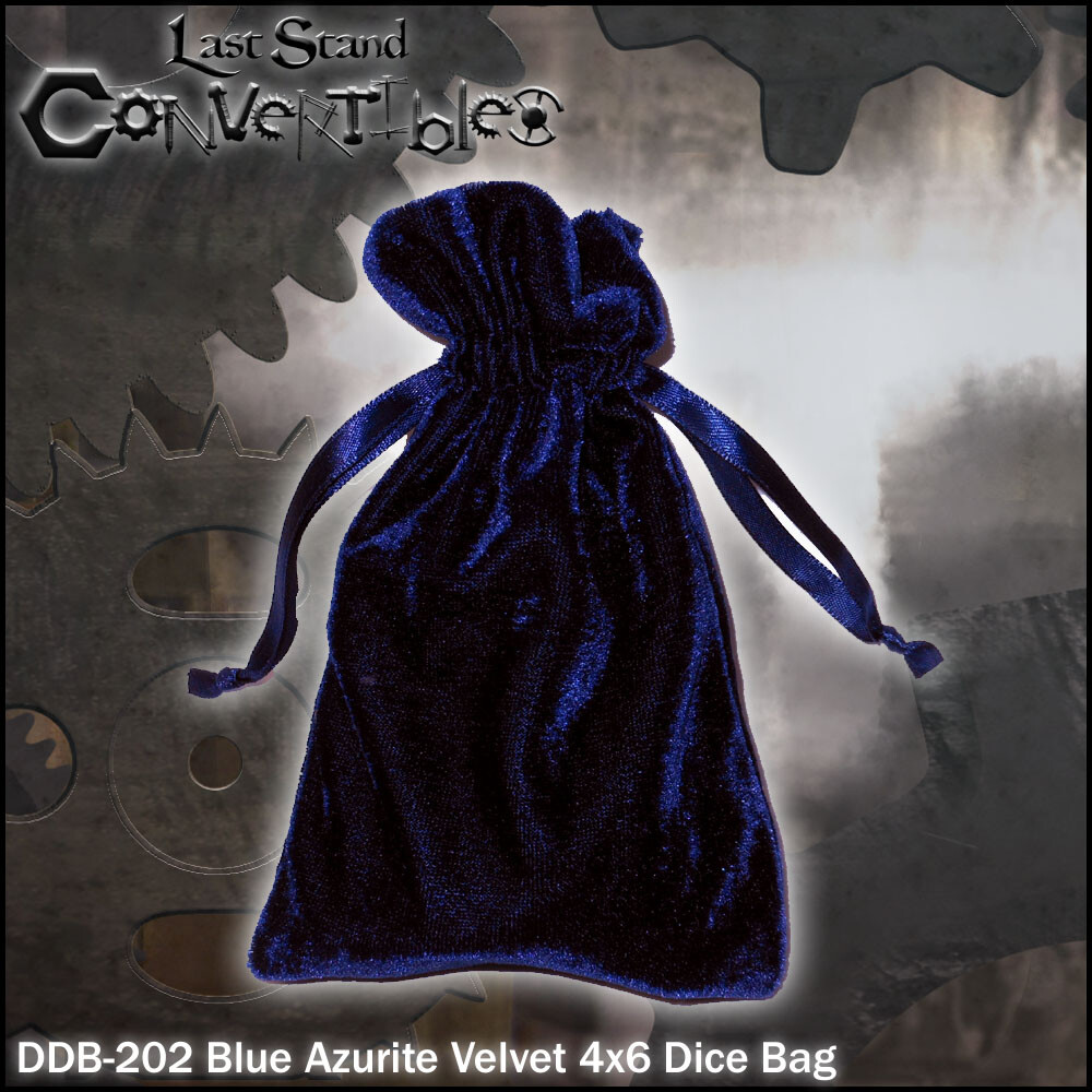 LAST STAND CONVERTIBLES - Blue Azurite Velvet 4x6 Dice Bag