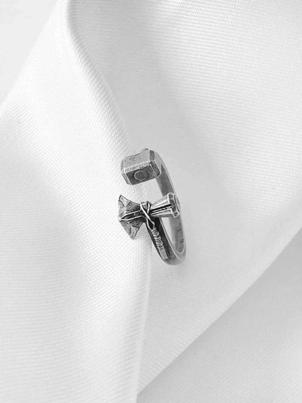 New Mjolnir Stormbreaker Hammer Ring Jane Mjolnir Thor Hammer Ring Geek Jewelry