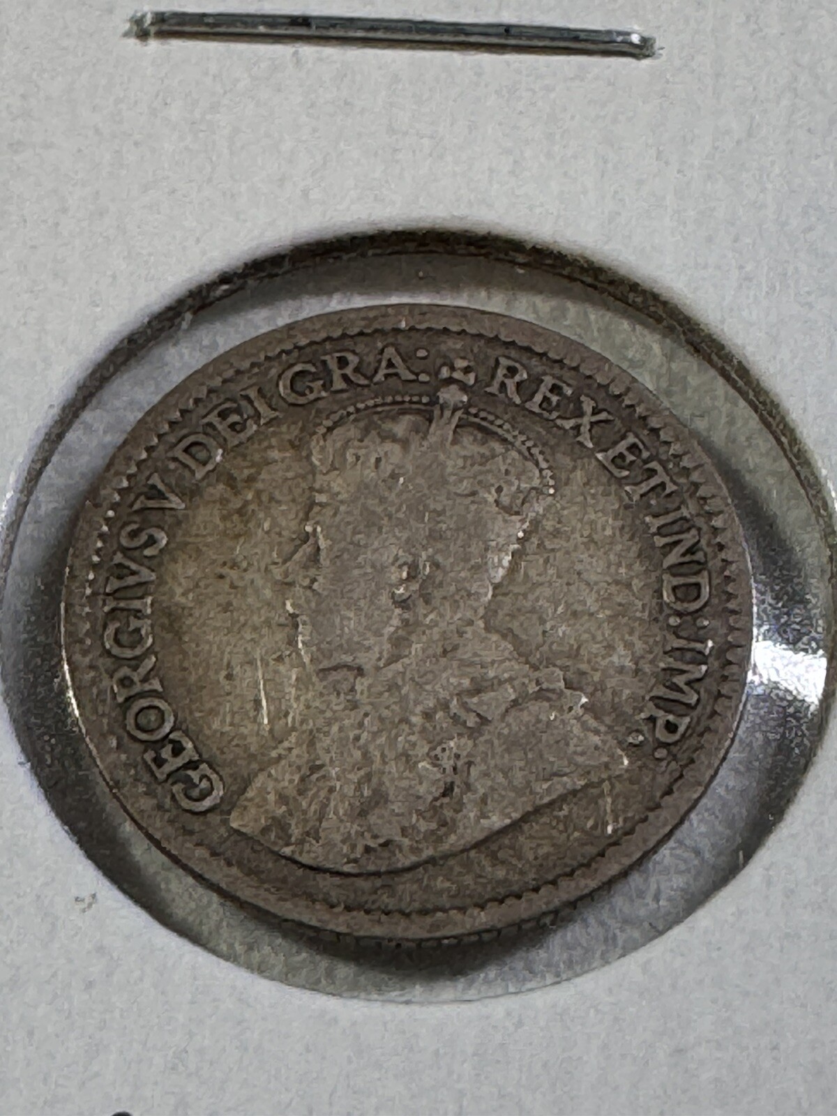 1919 Canada 5 Cents Small Silver Coin Damaged