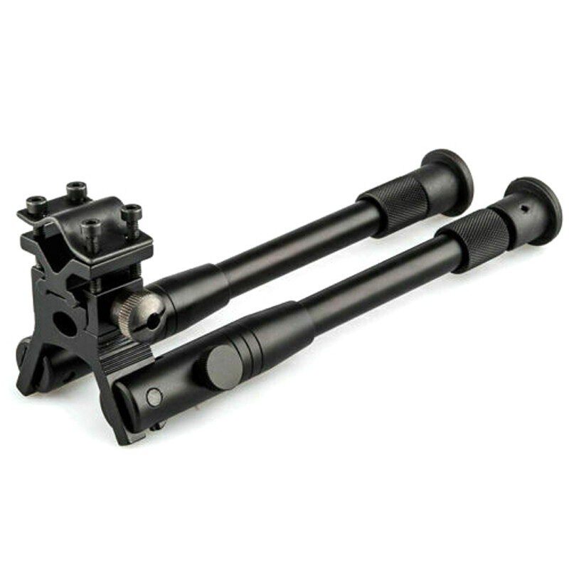 Tactical 6 inch Picatinny Adjustable Spring Return Hunting Rifle Bipod + Mount