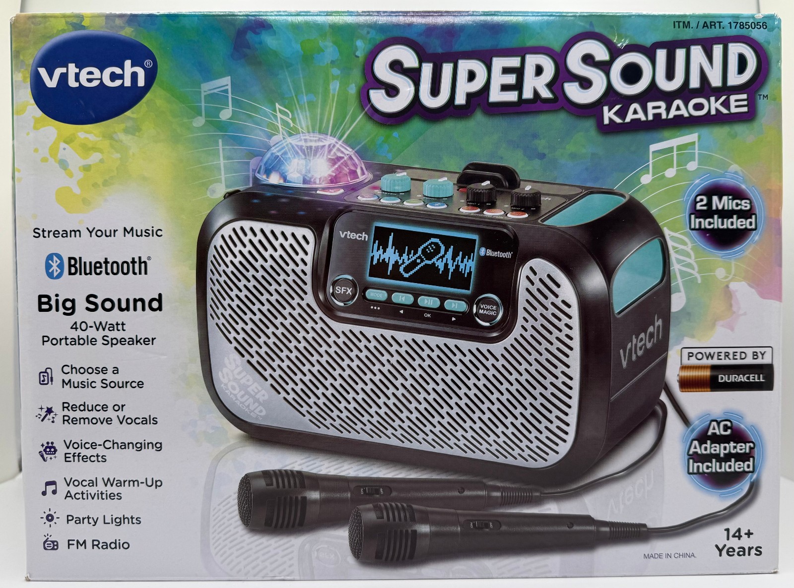 VTech Super Sound Karaoke Portable Bluetooth, 2 Mics Included, Party Lights NEW!