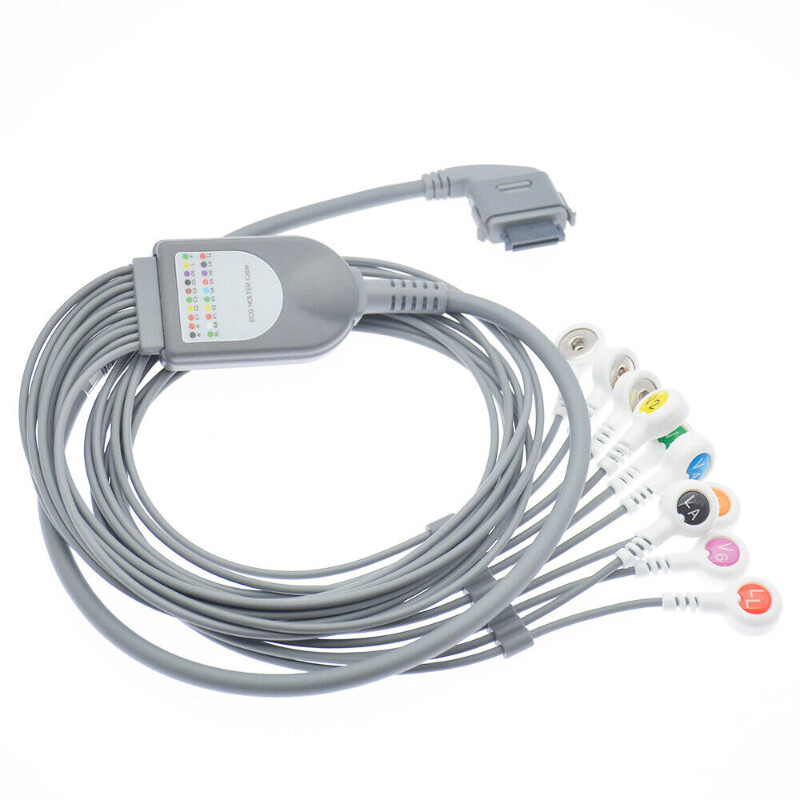 10 Leads EKG Holter ECG Cable Snap Leadwires for Biomedical BI-9800/EDAN SE-2012