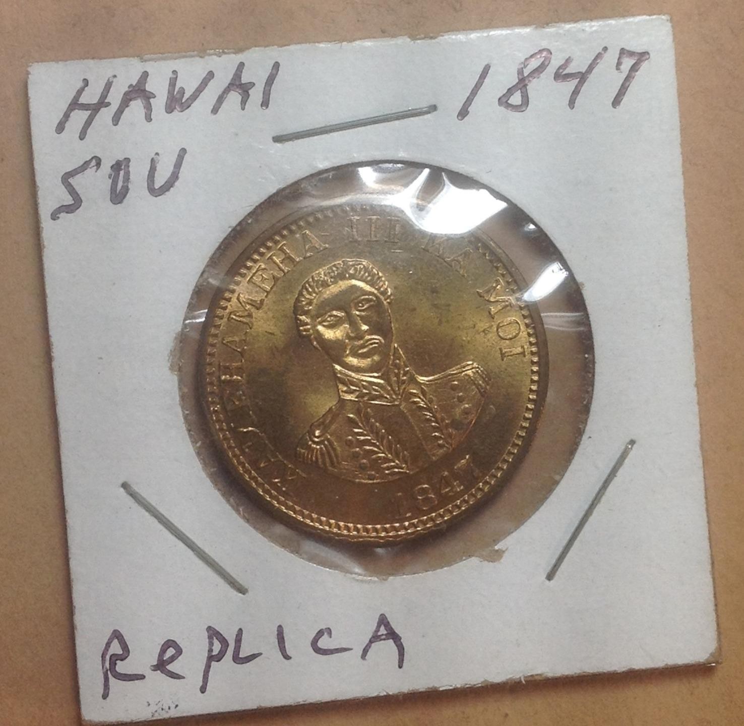 US Token Lot - Souvenir Alii of Hawaii BU 1847 Kamehameha III Aupuni Hapa Haneri