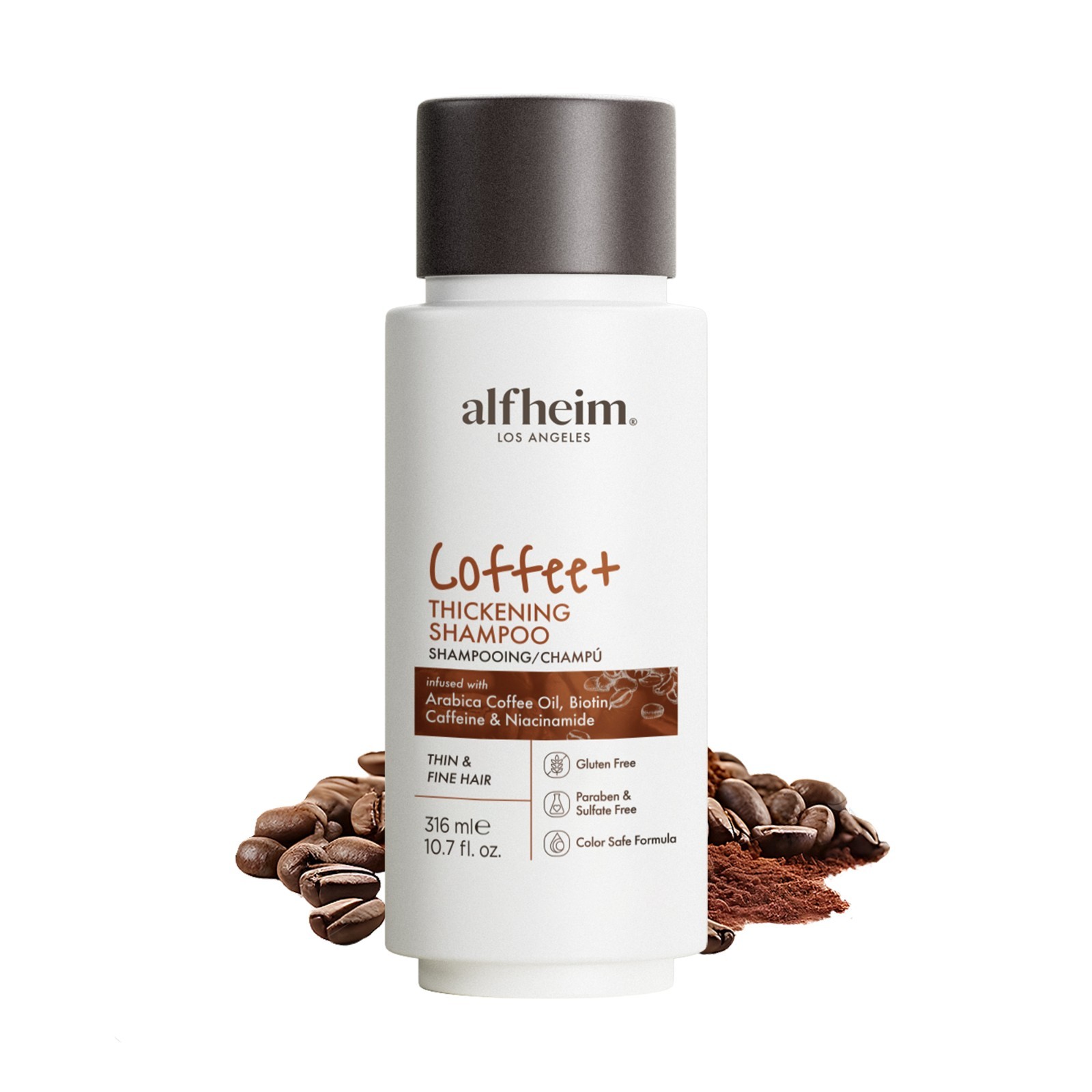 Alfheim Coffee Thickening Shampoo for Fine Thinning Hair Volumizing Moisturizing
