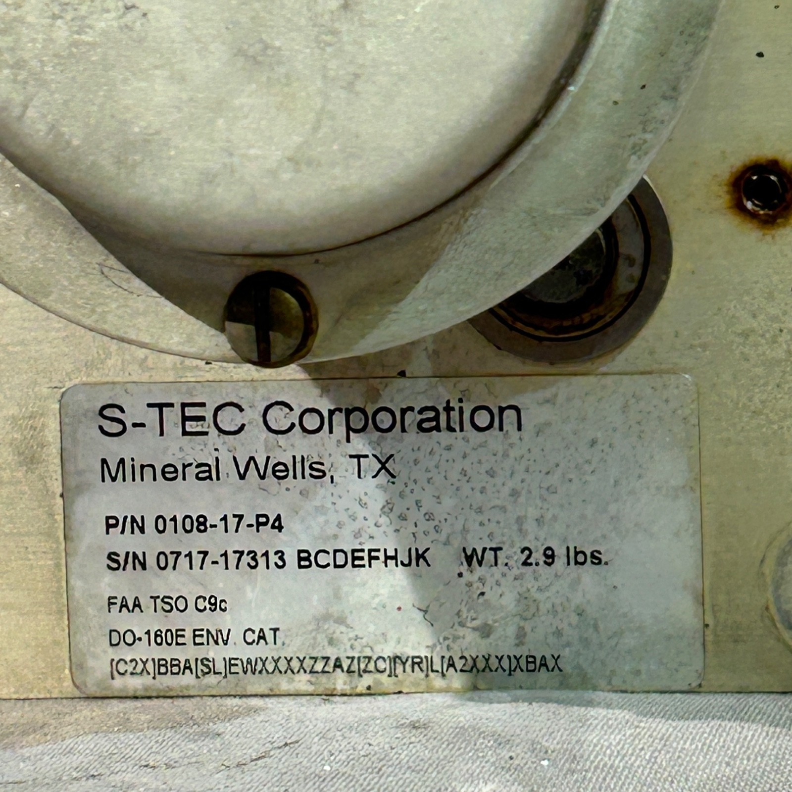S-Tec Pitch Servo 28V P/N 0108-P4
