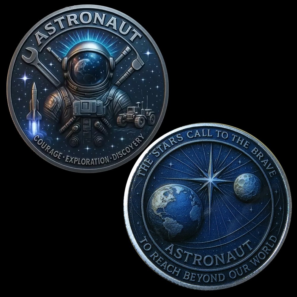 Astronaut Challenge Coin NASA ESA Collectable Commemorative Call To Brave  1-pc
