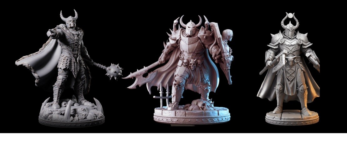 Primal Collectibles Dark Knight Enemy Miniatures 32mm DnD Boss Set
