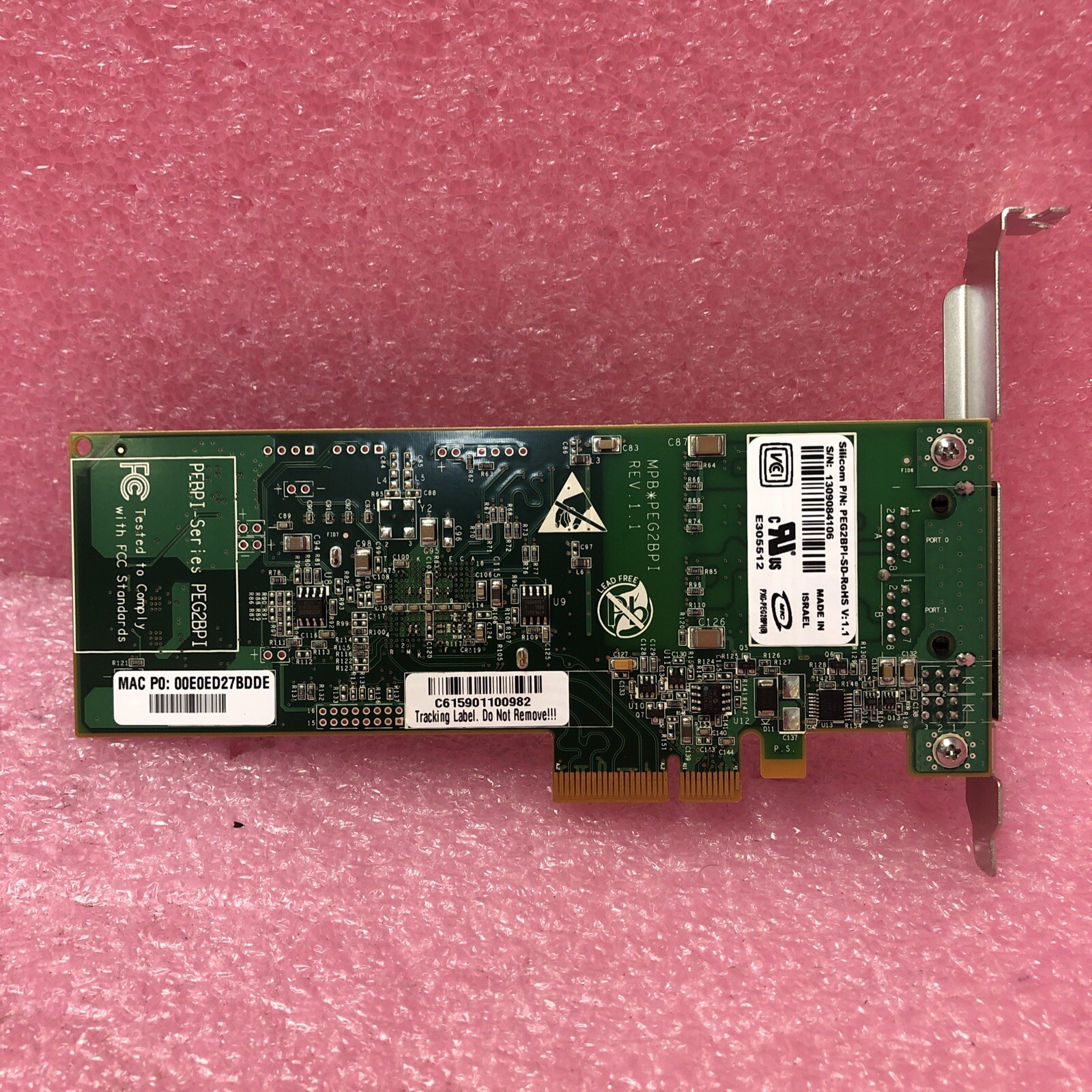 PEG2BPI-SD-ROHS Silicom Dual Port Gigabit PCIe Network Adapter LONG BRACKET